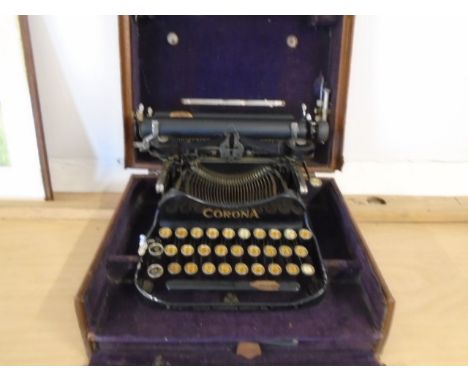 Vintage Corona folding, portable typewriter in box