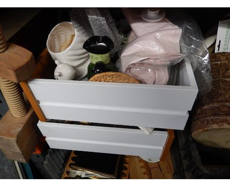 2 Shelves of assorted from house clearance , china , glass , paint , tools etc etc (BUYER TAKES EVERYTHING AWAY )