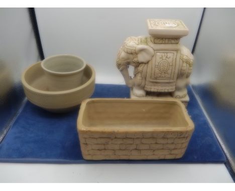 ceramic elephant, Hillstonia bowl and planter