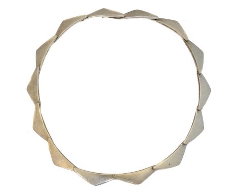 A Georg Jensen 'Peak' silver necklace, A Georg Jensen 'Peak' silver necklace, designed by Bent Gabrielsen, maker's marks for 