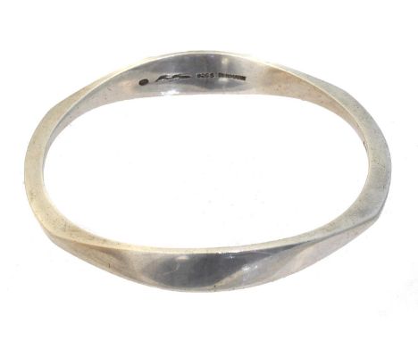 A silver Georg Jensen bangle,  A silver Georg Jensen bangle, maker's marks for Georg Jensen, Danish assay marks, inner diamet