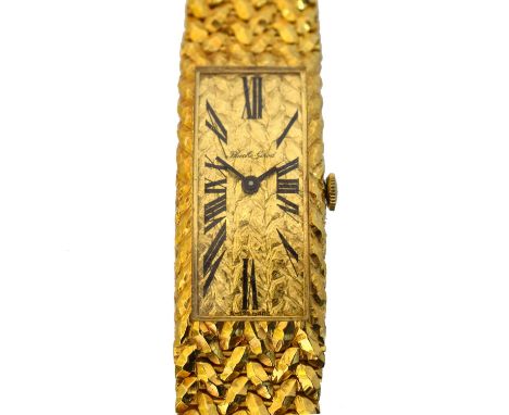 An 18ct gold Bueche Girod manual wind wristwatch,  An 18ct gold Bueche Girod manual wind wristwatch, the signed textured gold