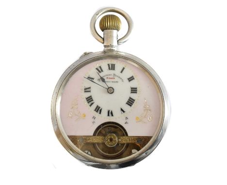 A silver open face 8 day Hebdomas pocket watch, A silver open face 8 day Hebdomas pocket watch, the signed dial with arabic m