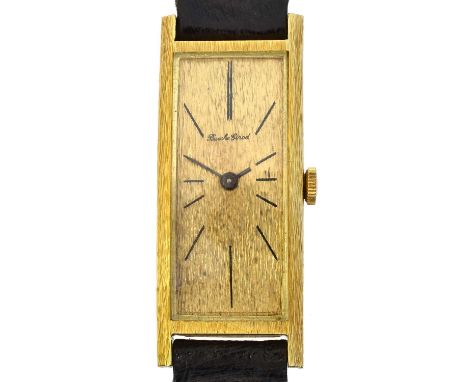 A 1960s 18ct gold Bueche Girod manual wind wristwatch,  A 1960s 18ct gold Bueche Girod manual wind wristwatch, the signed tex