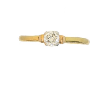 A diamond single stone ring, A diamond single stone ring, the brilliant cut diamond weighing approx. 0.45ct within a four cla