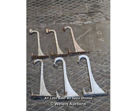THREE PAIRS OF CAST IRON BASIN BRACKETS