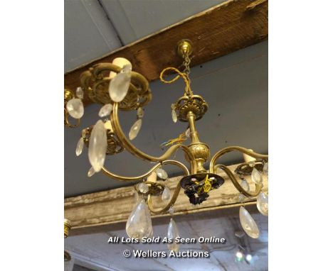 FIVE ARM GLASS DROP CEILING LIGHT