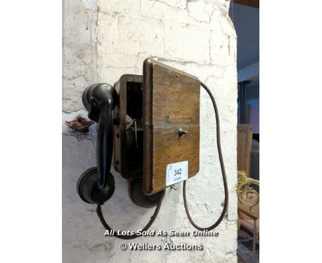 1930'S WALL MOUNTED TELEPHONE BOX