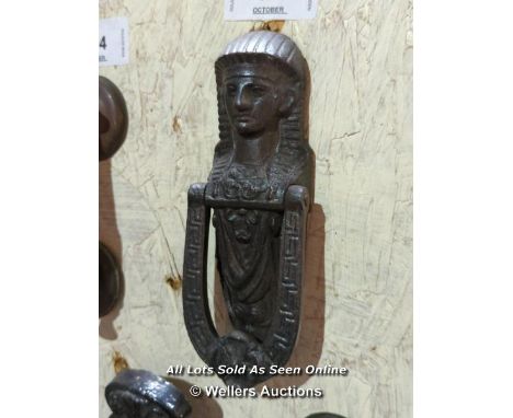 EGYPTIAN STYLE CAST IRON KNOCKER - 9" L