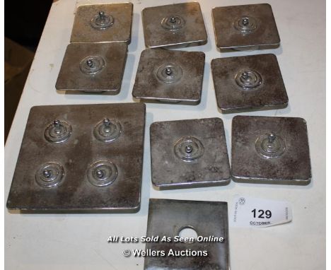 NINE ART DECO CHROME LIGHT SWITCHES