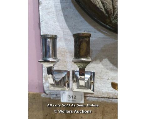 PAIR OF CHROME ART DECO WALL LIGHT FITTINGS