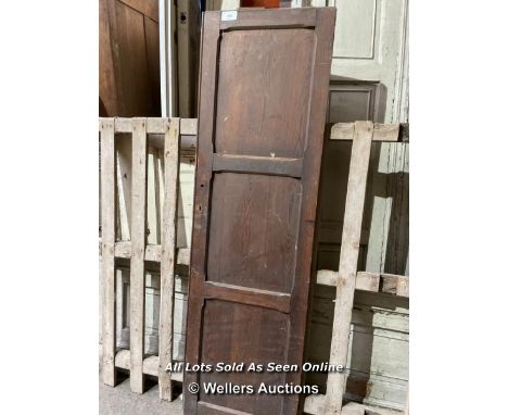 THREE PANEL PINE CUPBOARD DOOR - 71" H X 21" W