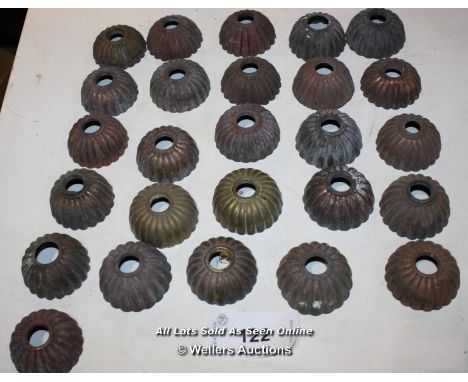 TWENTY-SIX JELLY MOULD BRASS LIGHT SWITCH COVERS