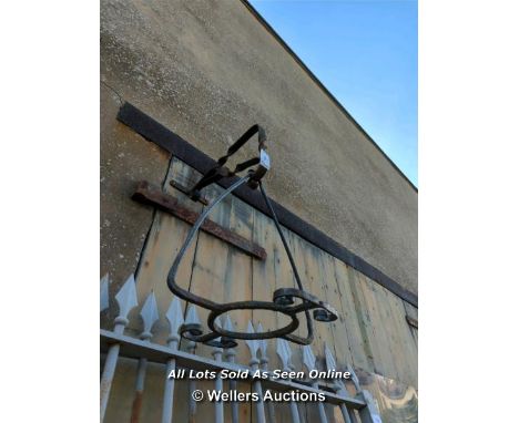 EARLY WROUGHT IRON BRACKET PLANTER