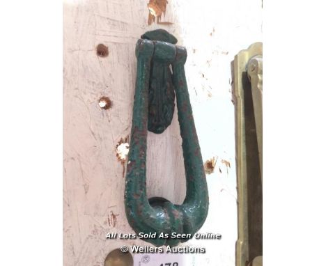 MID-VICTORIAN CAST-IRON KNOCKER - 7" L