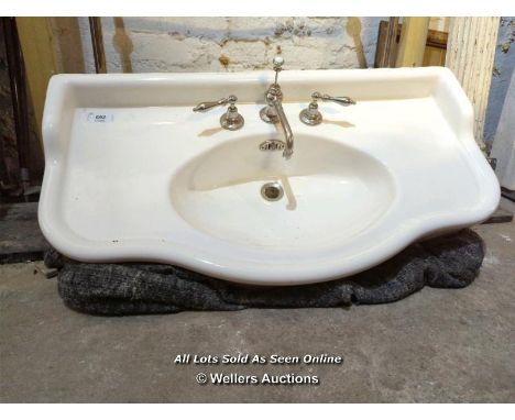 LARGE NICKEL BASIN WITH STAND