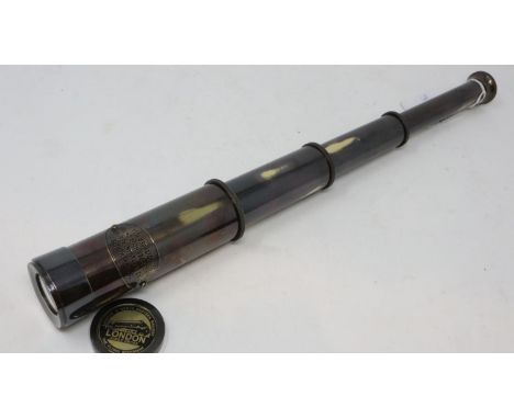 Brass four draw telescope, Flying Scotsman, extended L: 40 cm. UK P&amp;P Group 3 (£30+VAT for the first lot and £8+VAT for s