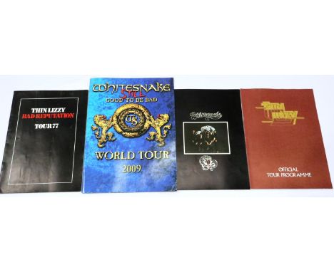 Two Thin Lizzy tour programmes, a White Snake tour programme and a White Snake 2009 world tour programme (4)., with Liverpool