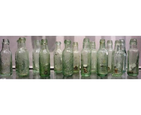 Fifteen codd bottles, all from Liverpool breweries, including James Dobson, C. Ashbrooke, J. M Smythe &amp; Co, J. Wallace &a