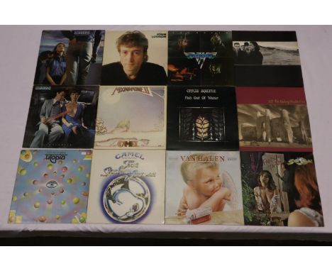 Twelve Rock albums: Camel (2), Chris Squire, John Lennon, Van Halen (2), Todd Rundgren Utopia, Scorpions (2), U2 (2), and Sad