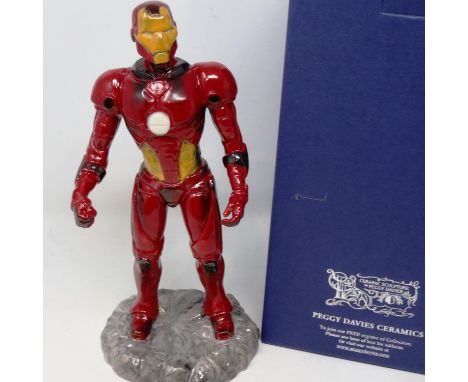 Peggy Davies limited edition Iron Man figurine, 9/12, boxed, H: 26 cm, no cracks or chips. UK P&amp;P Group 2 (£20+VAT for th