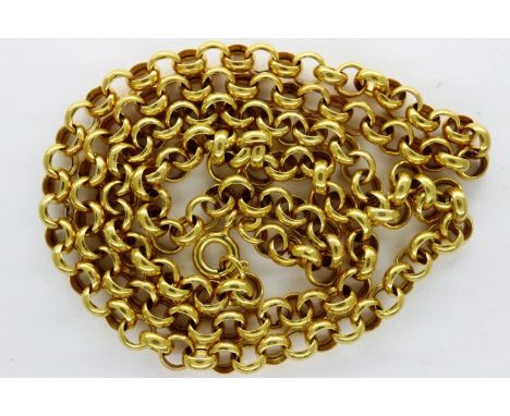 9ct gold belcher link neck chain, L: 50 cm, 6.9g. UK P&amp;P Group 1 (£16+VAT for the first lot and £2+VAT for subsequent lot
