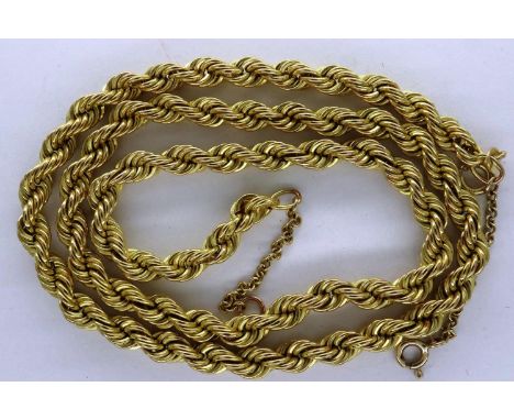9ct gold rope neck chain, L: 45 cm, 8.9g. UK P&amp;P Group 1 (£16+VAT for the first lot and £2+VAT for subsequent lots) 
