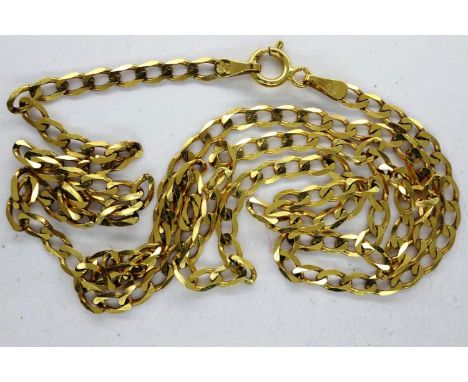 9ct gold fine link neck chain, L: 46 cm, 2.8g. UK P&amp;P Group 1 (£16+VAT for the first lot and £2+VAT for subsequent lots) 