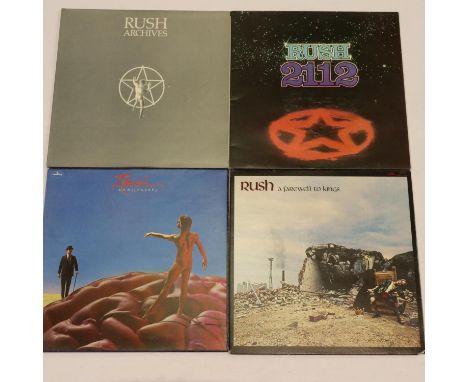 Four Rush albums: Hemispheres, A Farewell to Kings, Archives, and 2112. UK P&amp;P Group 2 (£20+VAT for the first lot and £4+
