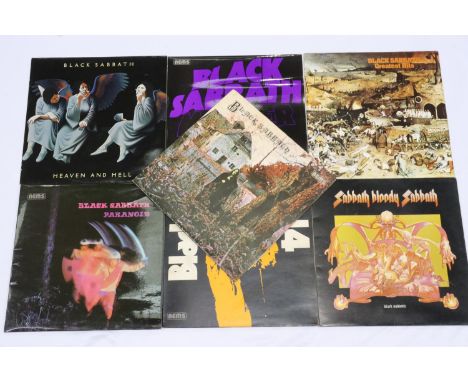 Seven Black Sabbath albums: Paranoid, Heaven and Hell, Volume 4, Black Sabbath, Masters of Reality, Greatest Hits, and Sabbat
