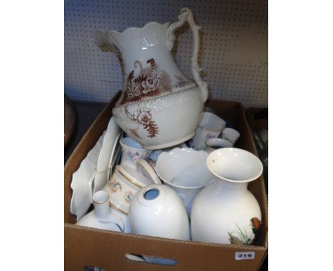 Box of assorted Vases and Jugs to include Royal Worcester, Royal Grafton, Wedgwood etc.