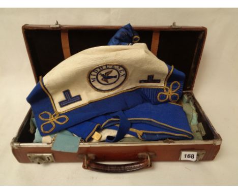 Leather cased Middlesex ROAB sash set monogrammed W.F.C