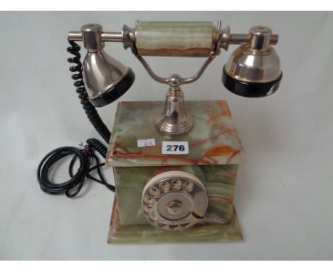 Onyx cased table telephone with dial front