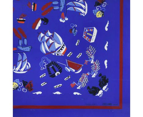 Raoul Dufy (1877-1953) Dufy for Céline - a scarf design, circa 1924stencil signed 'RAOUL DUFY' and stamped 'CÉLINE PARIS' (lo