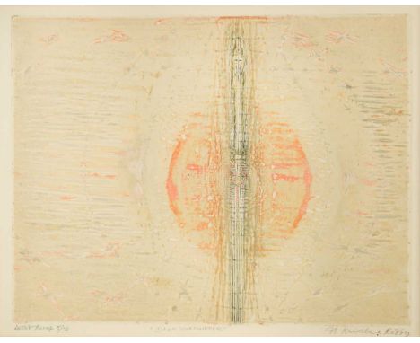 Krishna Reddy (1925-2018) Dawn Worshipper, 1972signed 'N Krishna Reddy' (Lower right)' numbered artist's proof 5/10etching38 
