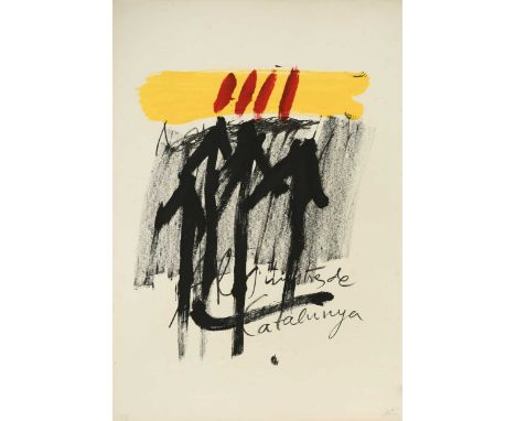 § Antoni Tàpies (1923-2012) Als Mestres Du Catalunyasigned 'tapies' (lower right); numbered VIII/Llithograph, unframed100 x 7