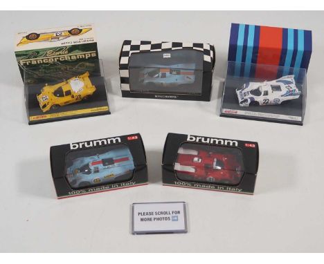 A group of 1:43 scale Le Mans race cars by BRUMM and MINICHAMPS - VG/E in G/VG boxes (5)