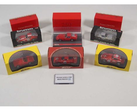 A group of 1:43 scale Ferrari race and road cars by BRUMM, BEST MODEL and ART MODEL - VG/E in G/VG boxes (6)