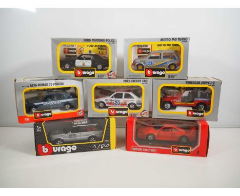 An assortment of BBURAGO 1:24 scale diecast cars, all boxed - VG/E in G/VG boxes (7)