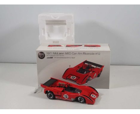 A TSM MODEL 1:18 scale 1971 McLaren M8D Can Am Riverside race car, #12, Motschenbacher Racing - VG in VG box