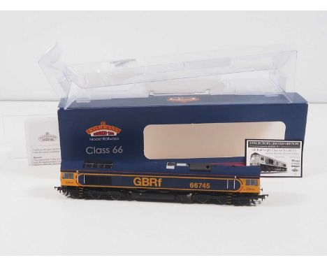 A BACHMANN 32-727X OO gauge Class 66 diesel locomotive in GBRf livery, limited edition produced for Modern Railways Magazine 