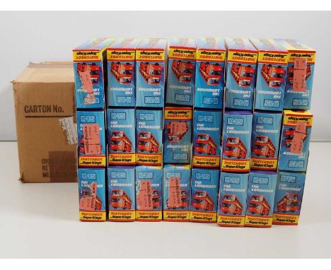 A MATCHBOX (Lesney) Superkings trade box containing 24x K-15 The Londoner bus in 1977 Silver Jubilee livery variant - VG/E in