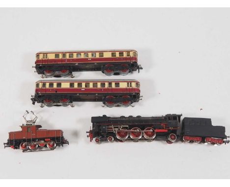 A group of unboxed HO Gauge 3-rail items by MARKLIN and TRIX EXPRESS comprising steam and electric locomotives by MARKLIN and