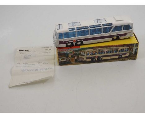 A DINKY #952 Vega Major Luxury Coach, factory production error (missing right hand side indicator).  This item was returned b