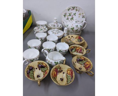 Wedgwood Strawberry pattern tea set, and Aynsley china cups and saucers Location: 