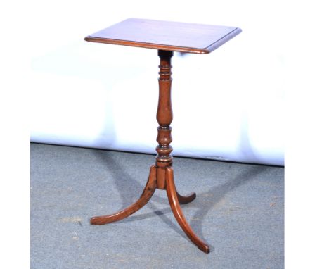 Victorian mahogany pedestal table, fixed rectangular top, tripod legs, width 46cm.