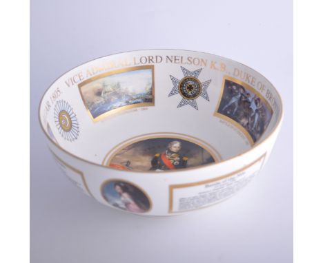 A Royal Worcester "Trafalgar Bowl", 23cm diameter, limited edition number 14/822, part of "The Remember Nelson Bicentenary Co
