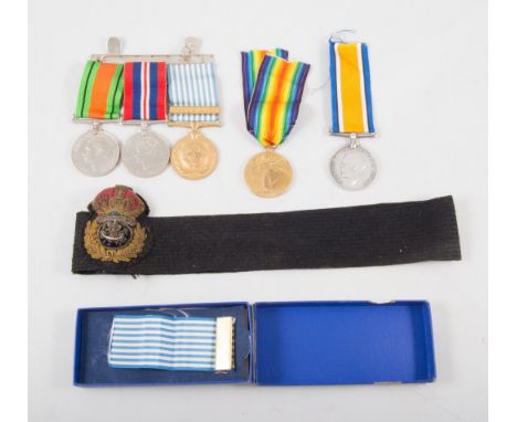 Family group of medals WWI, pair 240578 PTE. T. DAVIES, NOTTS & DERBY REGT. and WW2/KOREAN WAR U.N. GROUP to his son L/FX8752
