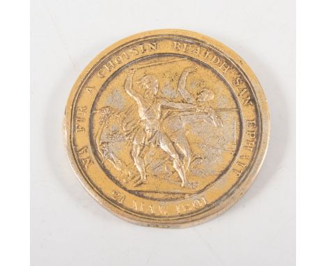 Rare bronze Highland Society Medal named to LT. COLONEL SIR GEORGE LEITH.