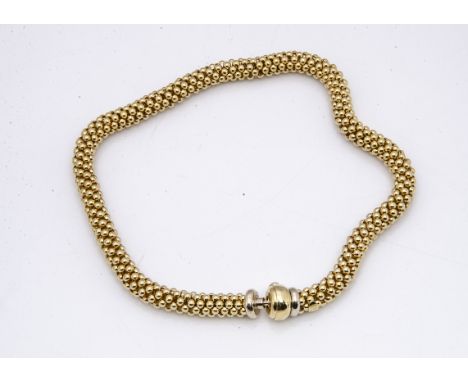 A continental 18ct gold Fope necklace, of cylindrical chain mail style links with bayonet and push button clasp marked Fope 7